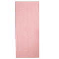 Pink microfiber pilates towel with embossed chakra and lotus design
